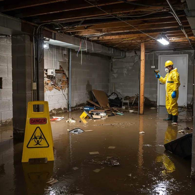 Flooded Basement Electrical Hazard in Merrill, WI Property